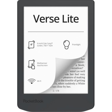 E-Reader POCKETBOOK Verse Lite 619 6' 6" 1024x758 1xUSB-C Wireless LAN Grey PB619-T-WW