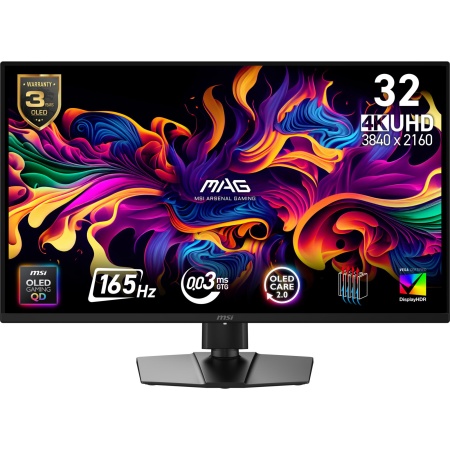 Monitor MSI 31.5 " 3840 x 2160 pixels 4K Ultra HD Native aspect ratio 16:9 QD-OLED Flat MAG322UPQD-OLEDE16