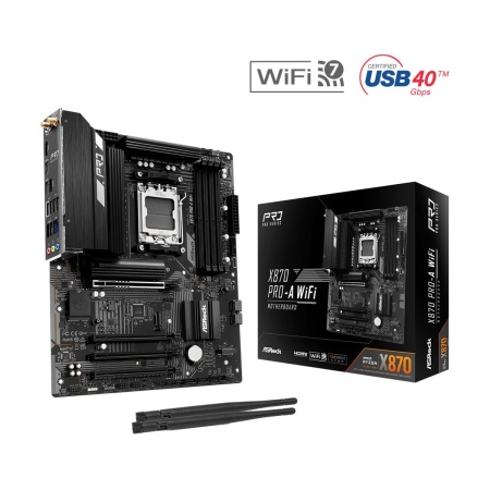 Mainboard ASROCK AMD X870 SAM5 ATX Memory DDR5 Memory slots 4 X870PRO-AWIFI