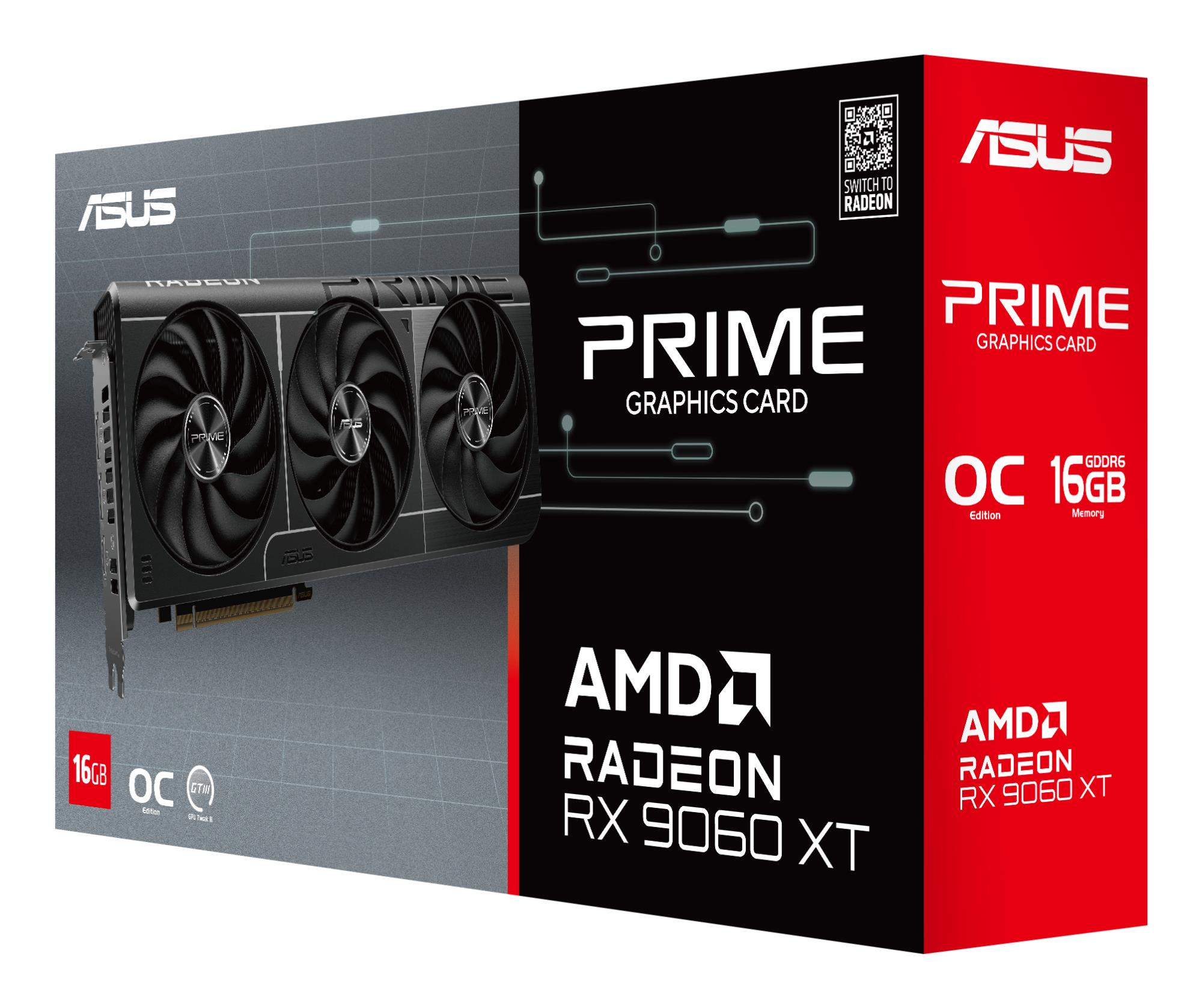 Graphics Card ASUS AMD Radeon RX 9060 XT 16 GB GDDR6 128 bit PCIE 5.0 16x Triple slot Fansink 1xHDMI 2xDisplayPort PRIME-RX9060XT-O16G - Image 9
