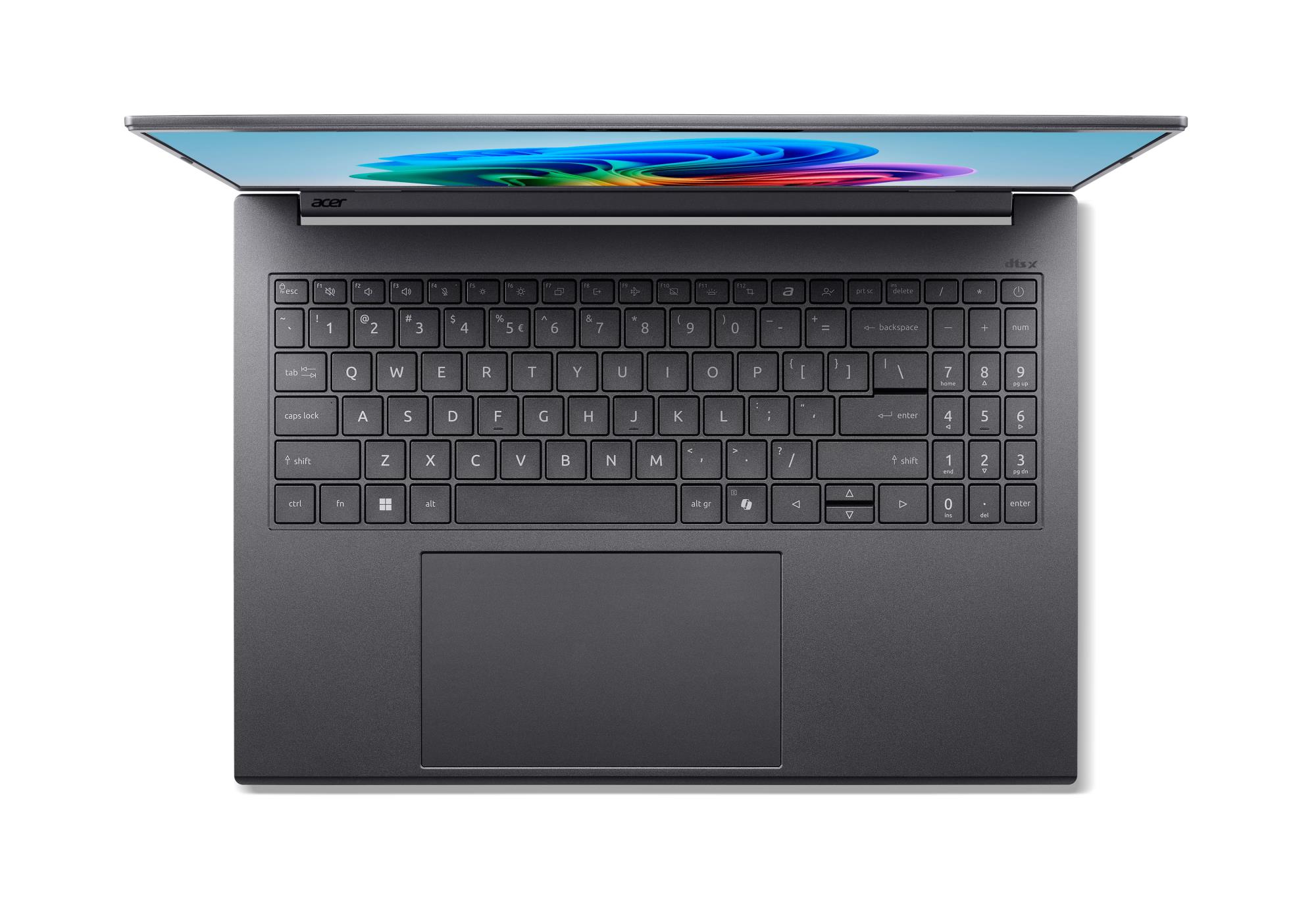 Notebook ACER Aspire Aspire 16 AI CPU Qualcomm Snapdragon X1-26-100 3 GHz 16 " 1920 x 1200 pixels RAM 16 GB LPDDR5x-SDRAM SSD 512 GB Discrete graphics Not available On-board graphics Yes Numeric keypad Yes OS installed Windows 11 Home Colour Grey Weight 1.55 kg NX.JLNEL.001 - Image 3