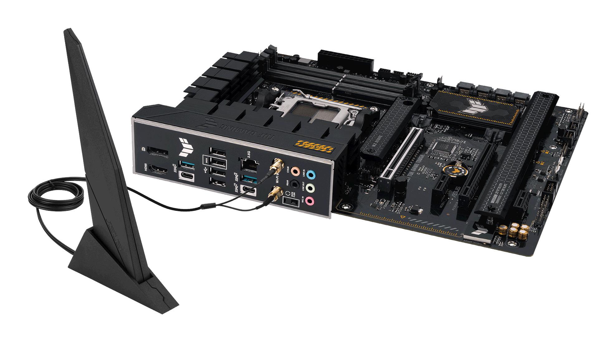 Mainboard ASUS AMD B650 SAM5 ATX Memory DDR5 Memory slots 4 2xPCI-Express 4.0 1x 2xPCI-Express 4.0 16x 3xM.2 1xHDMI 1xDisplayPort 4xUSB 2.0 2xUSB 3.2 2xUSB-C 1xRJ45 5xAudio port TUFGAMINGB650-PLUSWIFI - Image 10