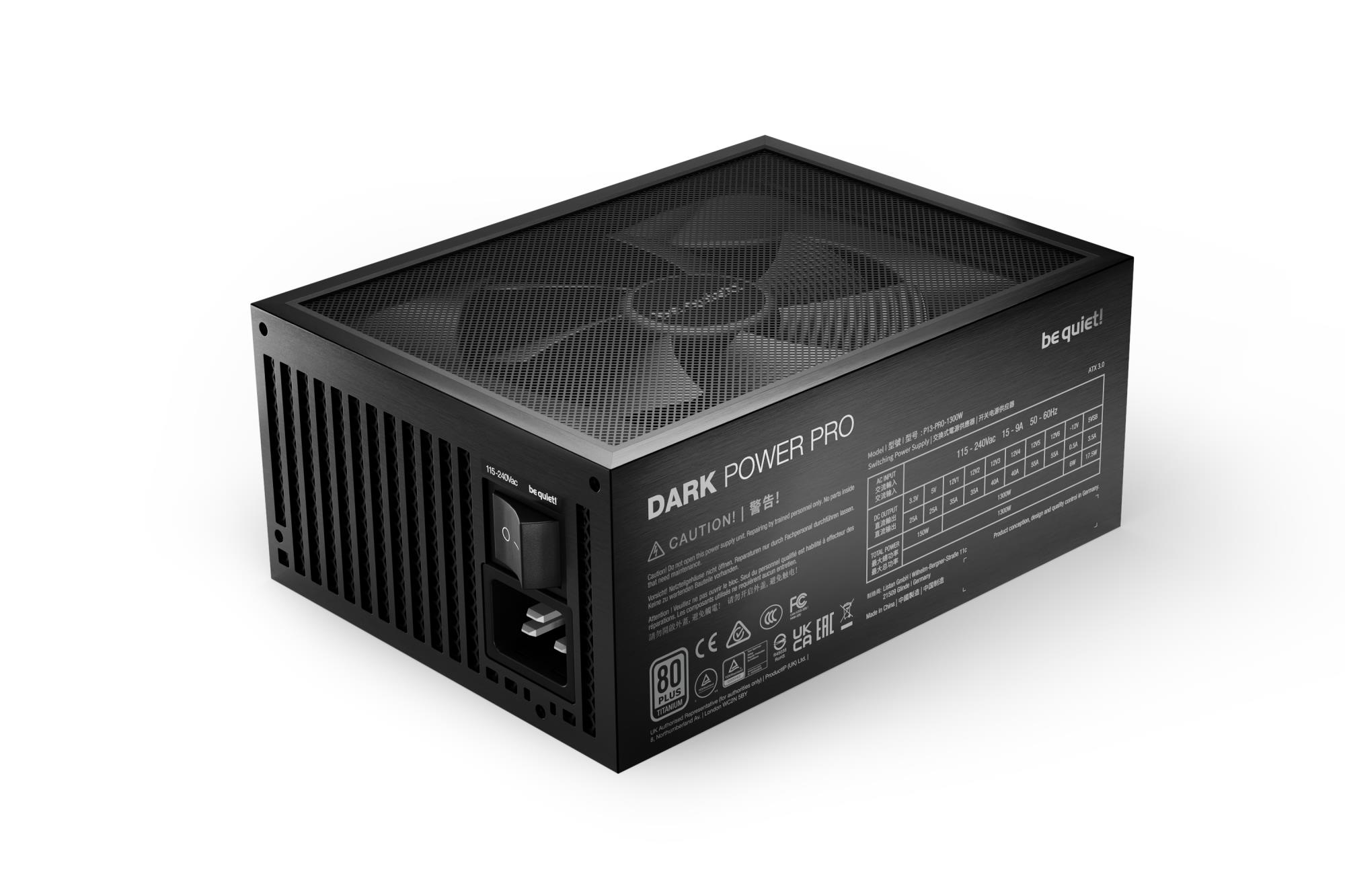 Power Supply BE QUIET 1300 Watts Peak Power 1400 Watts Efficiency 80 PLUS TITANIUM PFC Active MTBF 100000 hours BN331 - Image 3