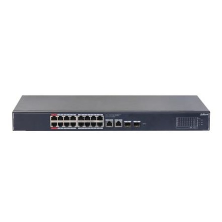 Switch DAHUA DH-SG4020LP Switch layer L2 16xRJ-45 ports RJ-45 Ports Type Gigabit Ethernet (10/100/1000) 2xGigabit Ethernet (copper) ports quantity 2xSFP module slots quantity 16xPower over Ethernet (PoE) ports quantity Total Power over Ethernet (PoE) budget 190 W SG4020LP