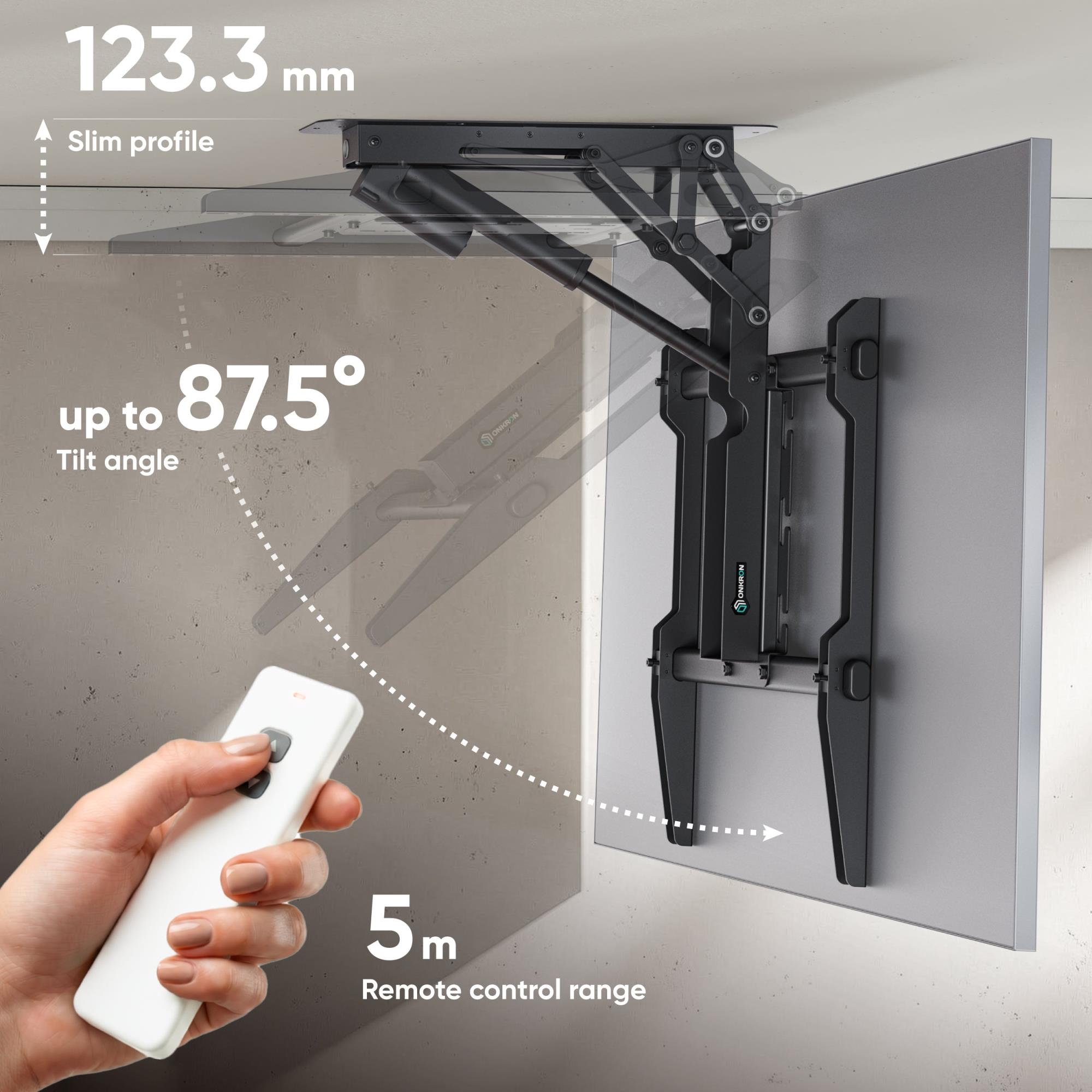 TV SET ACC CEILING MOUNT/50-75" BLACK N3LE-B ONKRON - Image 4