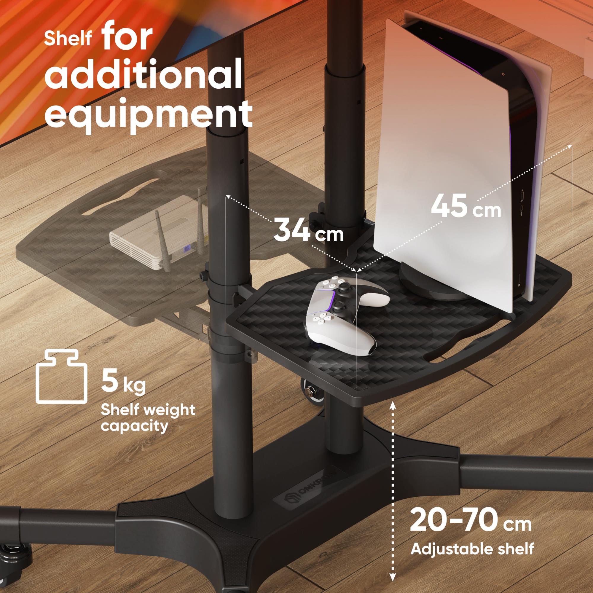 TV SET ACC MOBILE STAND/32-65"/BLACK TS1351-B ONKRON - Image 5