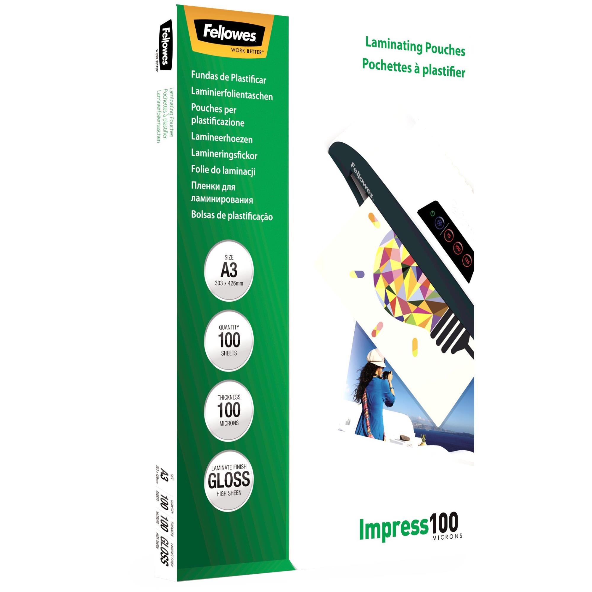 LAMINATOR POUCH GLOSSY/A3 100 100PCS 5351205 FELLOWES - Image 4