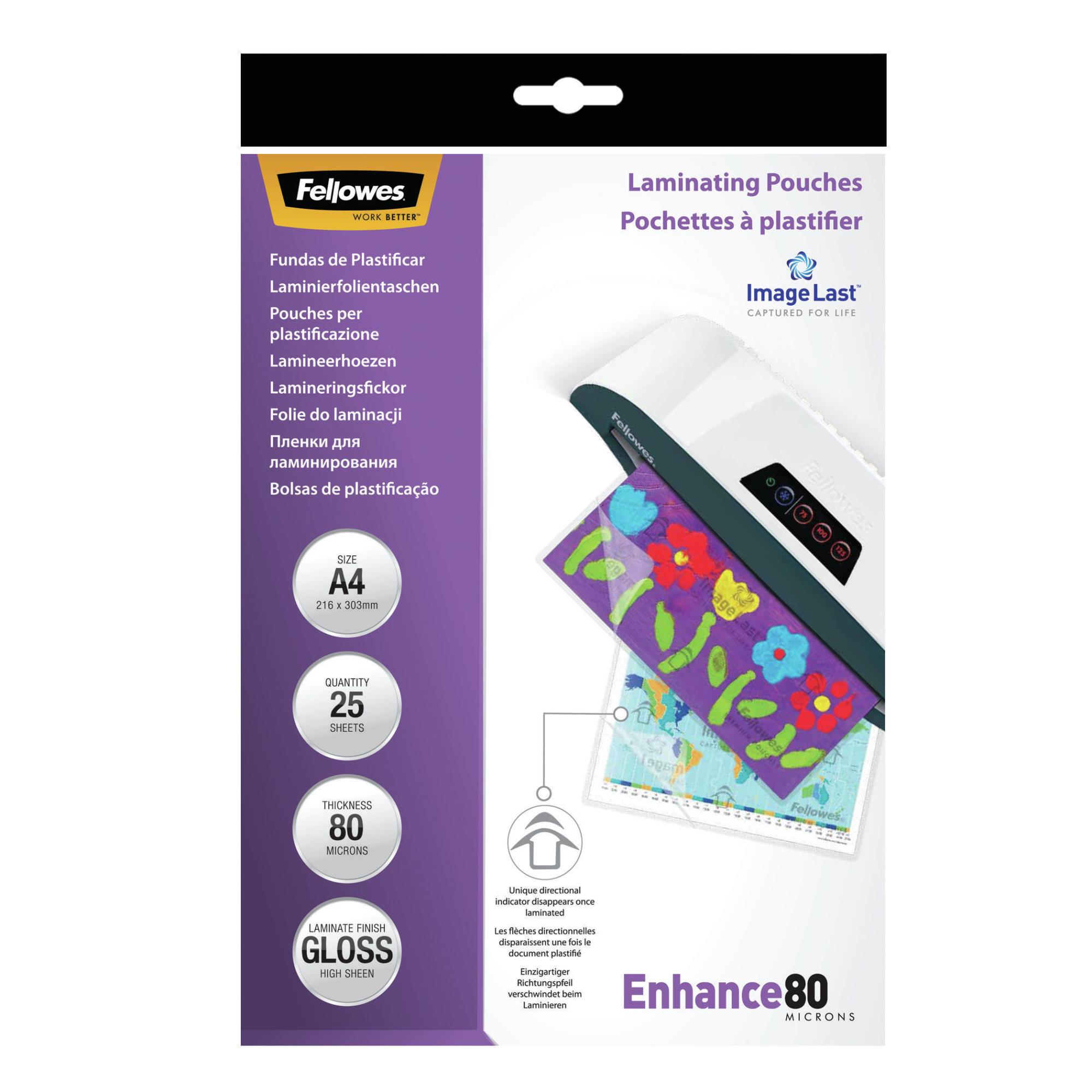 LAMINATOR POUCH IMAGELAST/A4 80 25PCS 5396205 FELLOWES - Image 3