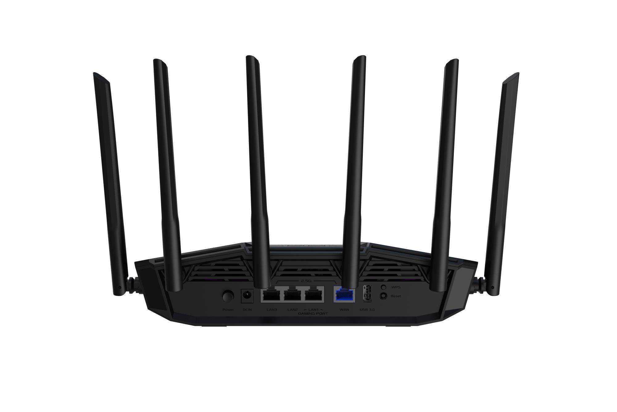 Wireless Router ASUS Router 6500 Mbps Mesh Wi-Fi 6 Wi-Fi 7 IEEE 802.11a IEEE 802.11b IEEE 802.11g IEEE 802.11ac IEEE 802.11ax USB 3.2 3x2.5GbE 1x2.5GbE Number of antennas 6 TUFGAMINGBE6500 - Image 5