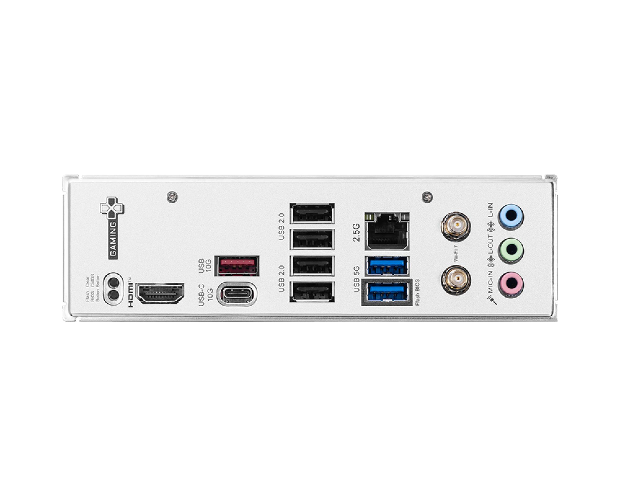 Mainboard MSI AMD B840 SAM5 ATX Memory slots 4 5xPCI-Express 16x 2xM.2 1xHDMI 1xAudio-In 1xAudio-Out 1xMicrophone 4xUSB 2.0 3xUSB 3.2 1xUSB-C 1xRJ45 B840GAMINGPLUSWIFI - Image 5