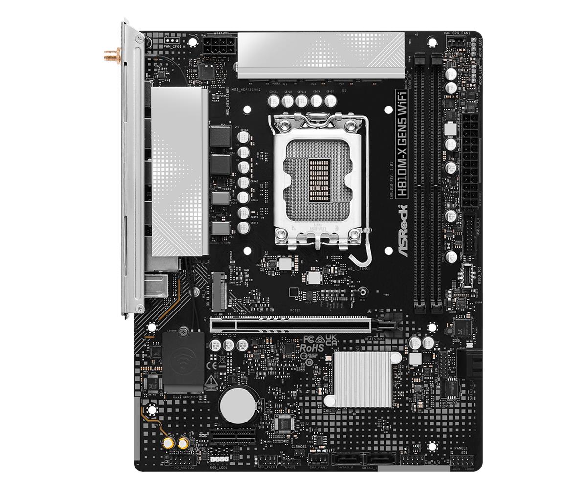 Mainboard ASROCK LGA 1851 (Socket V1) RAM DDR5-SDRAM 2xSlots H810M-XGEN5WIFI - Image 2