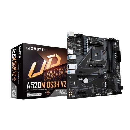 Mainboard GIGABYTE AMD A520 SAM4 Micro-ATX Memory DDR4 Memory slots 4 A520MDS3HV2