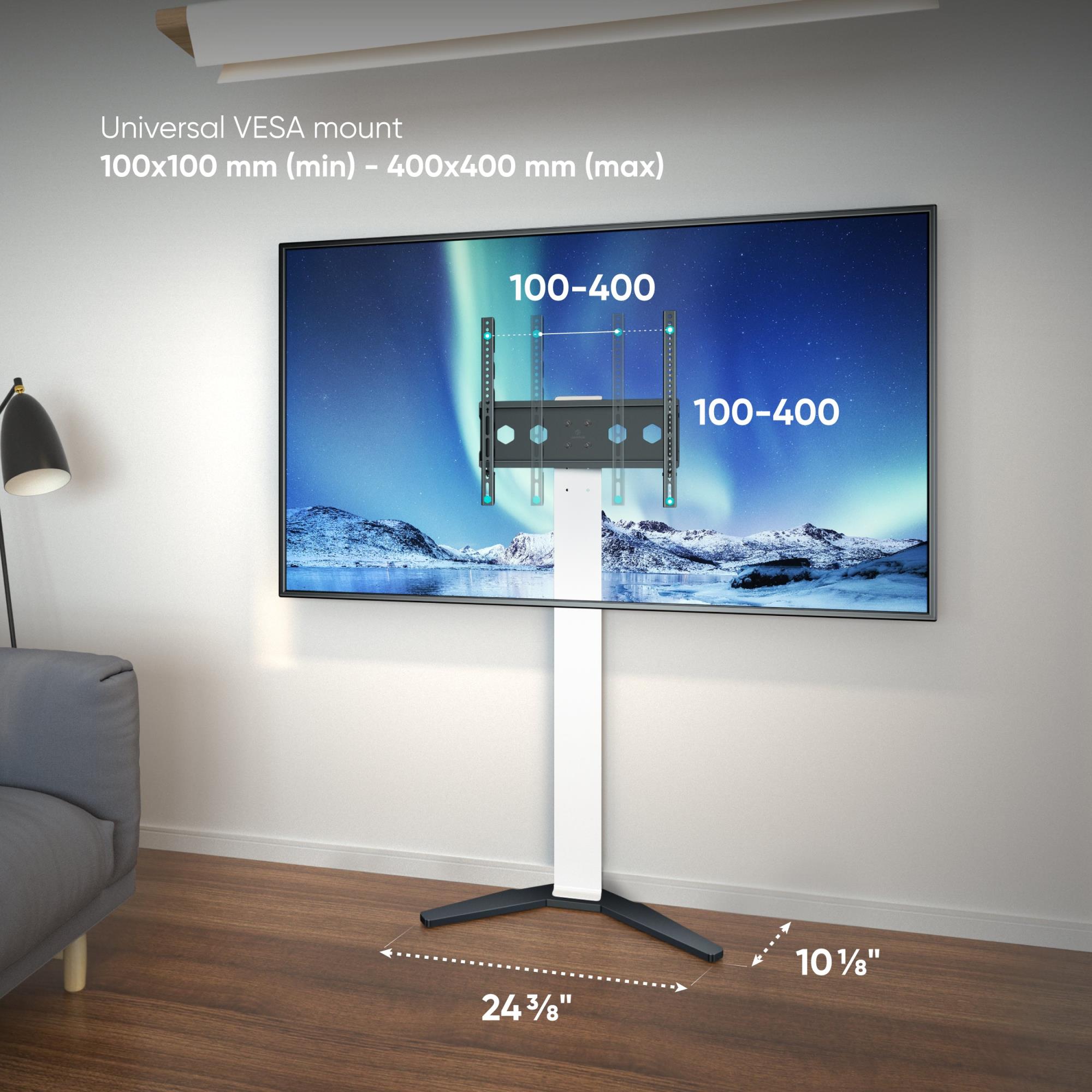 TV SET ACC FLOOR STAND /26-65"/WHITE TS1140-W ONKRON - Image 5