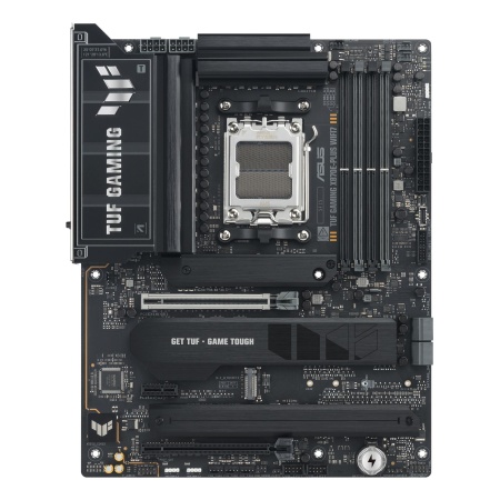 Mainboard ASUS AMD X870E SAM5 ATX Memory DDR5 Memory slots 4 1xPCI-Express 3.0 1x 1xPCI-Express 4.0 16x 1xPCI-Express 5.0 16x 4xM.2 1xHDMI 4xUSB 2.0 7xUSB 3.2 2xUSB-C 1xRJ45 3xAudio port TUFGAMX870E-PLUSWIFI7