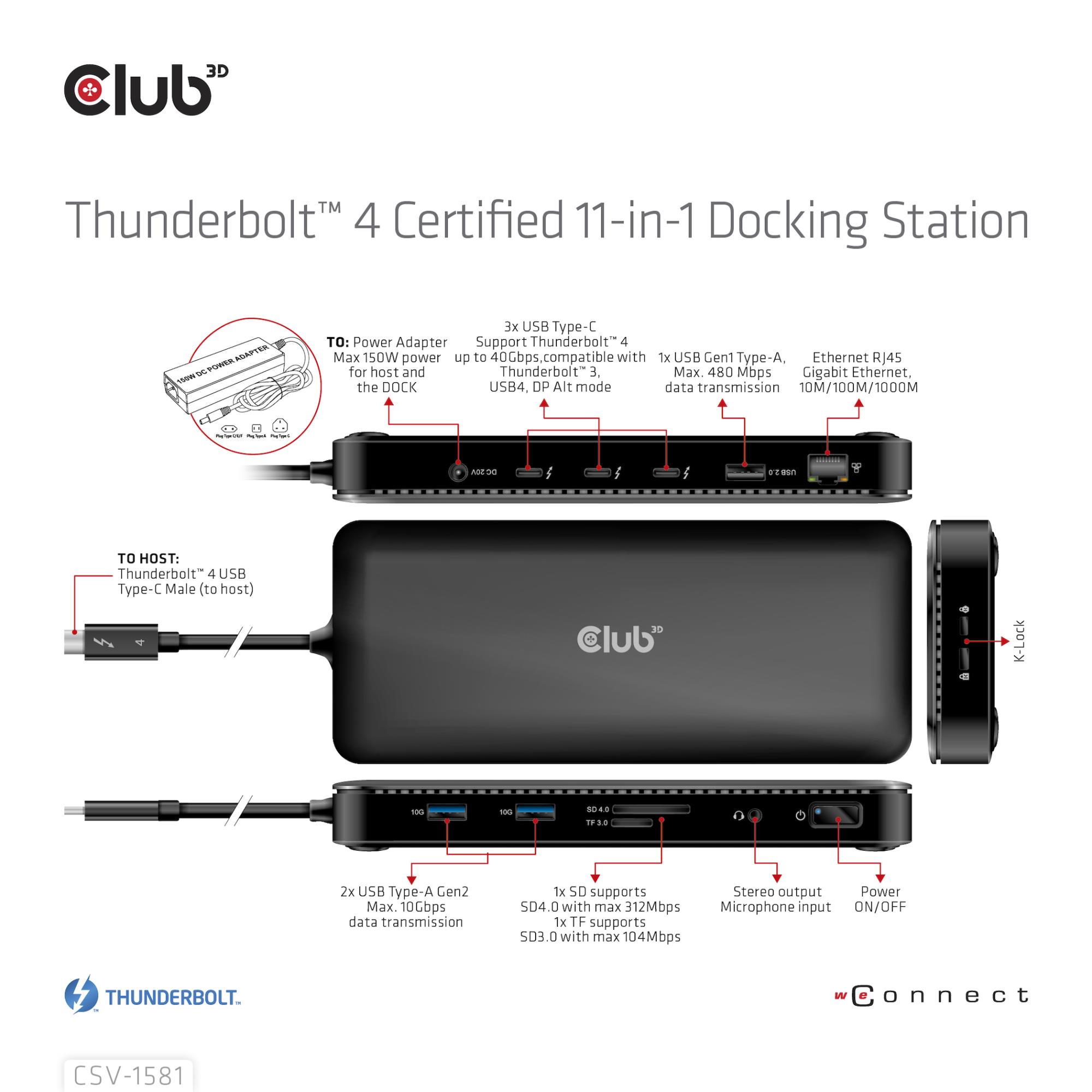 NB ACC DOCKING STATION 11IN1/THUNDERBOLT CSV-1581 CLUB3D - Image 12
