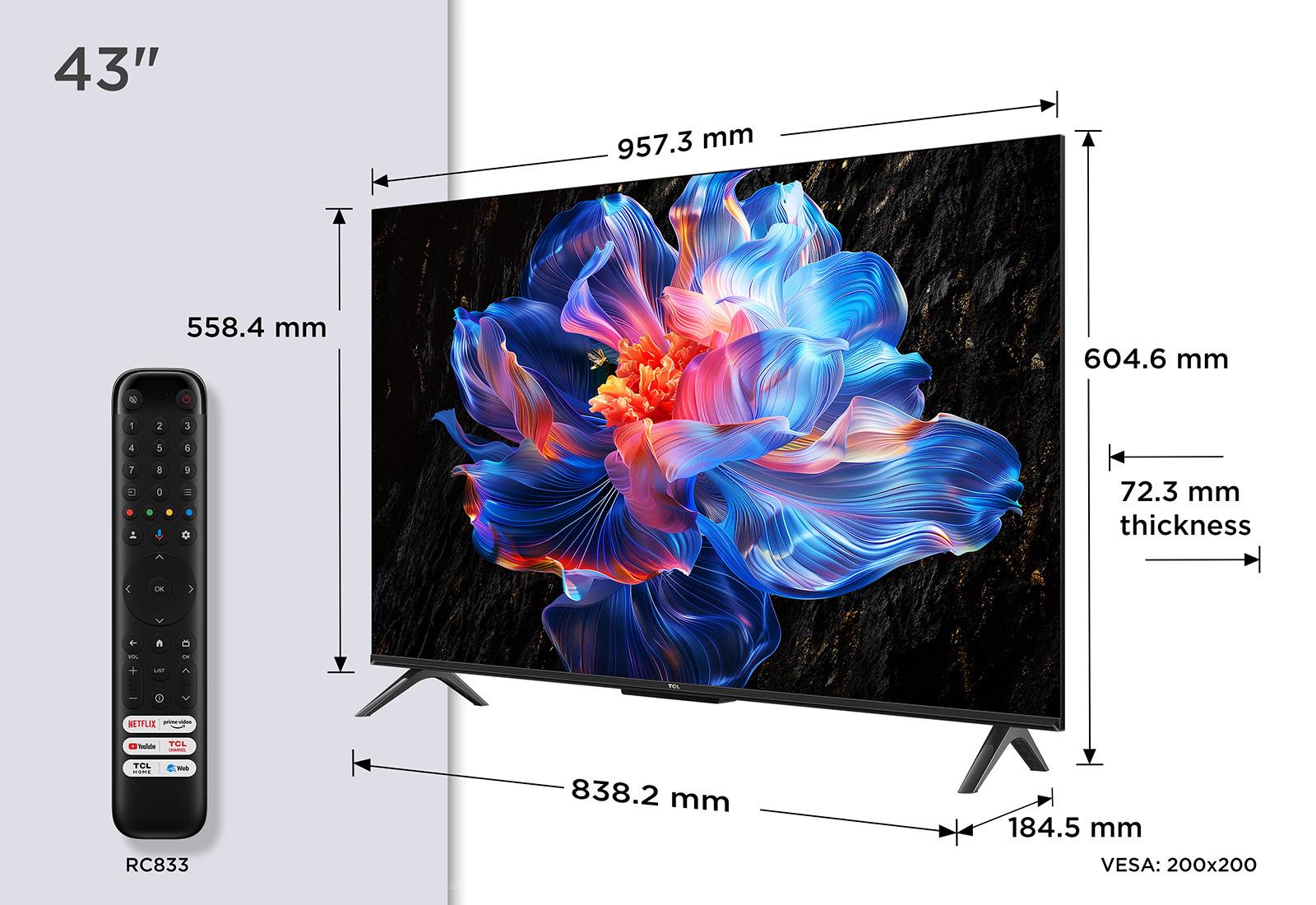 TV Set TCL 43 " 4K Ultra HD 3840 x 2160 pixels Flat 16:9 DLED 43V6C - Image 2