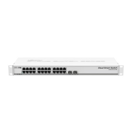Switch MIKROTIK CSS326-24G-2S+RM Switch type Managed Rack mounting Yes Form factor 1U 24xRJ-45 ports RJ-45 Ports Type Gigabit Ethernet (10/100/1000) 2xSFP+ module slots quantity 10G support Yes Power over Ethernet (PoE) Yes CSS326-24G-2S+RM