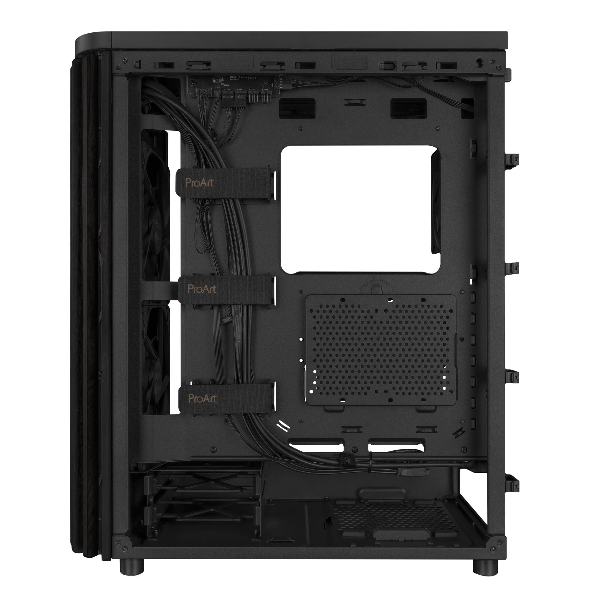 Case ASUS ProArt PA401 Wood Edition - Tempered Glass Panel MidiTower Case product features Transparent panel Not included ATX Colour Black PROARTPA401WOODTGPWM - Image 12