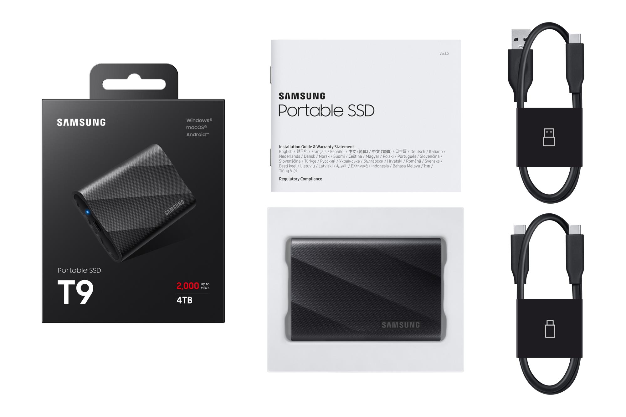 External SSD SAMSUNG T9 4TB USB 3.2 Write speed 2000 MBytes/sec Read speed 2000 MBytes/sec MU-PG4T0B/EU - Image 12