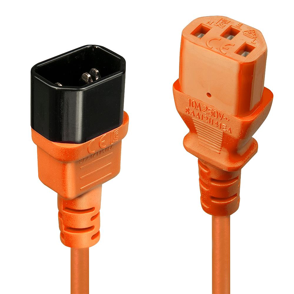 CABLE POWER IEC EXTENSION 2M/ORANGE 30475 LINDY - Image 3