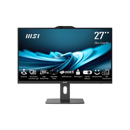 Monoblock PC MSI PRO AP272P 14M Business All in One CPU Core i5 i5-14400 2500 MHz Screen 27" RAM 16GB DDR4 3200 MHz SSD 512GB Graphics card Intel UHD Graphics Integrated Windows 11 Pro Colour Black PROAP272P14M-496EU