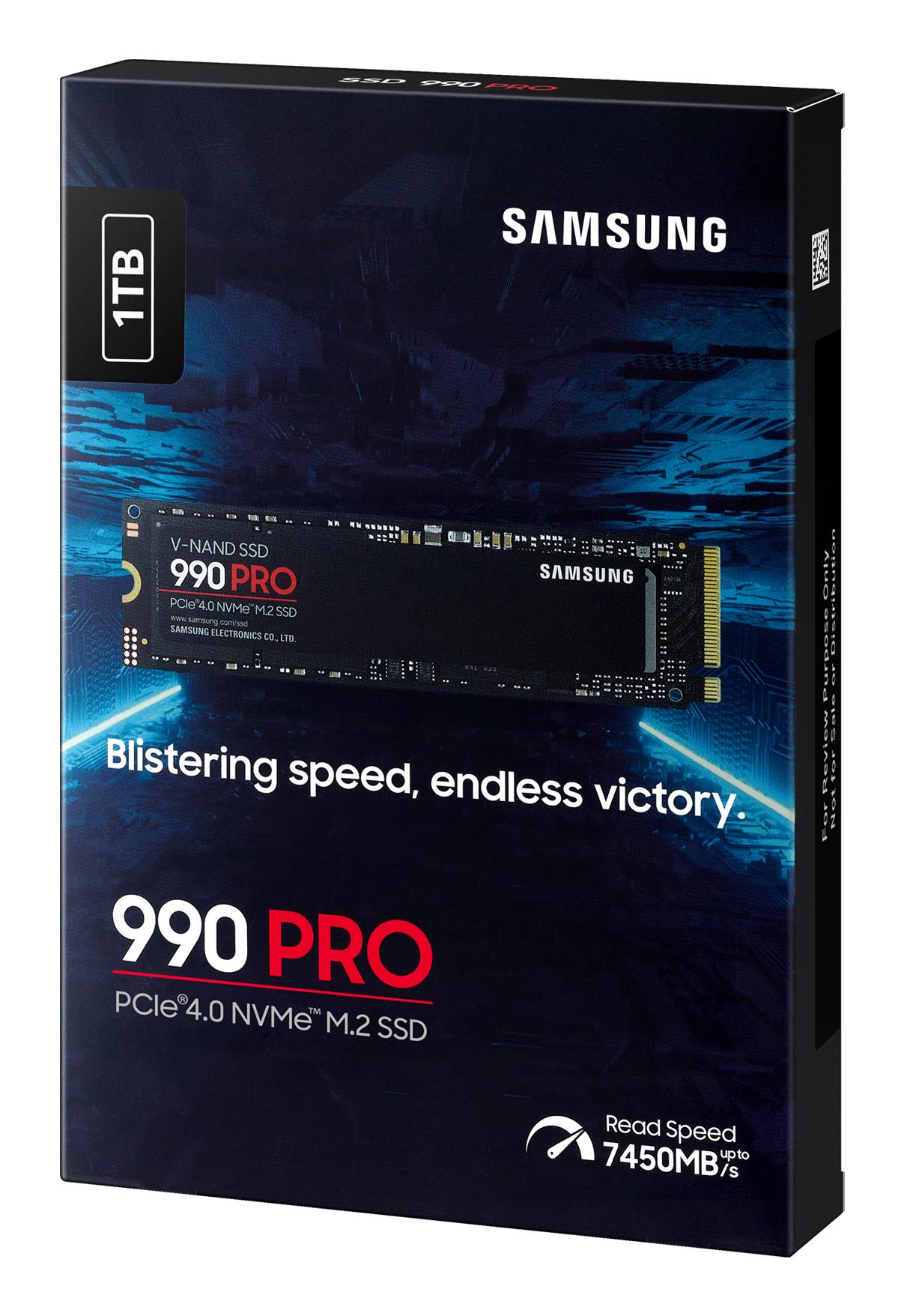 SSD SAMSUNG 990 PRO 1TB M.2 PCIE NVMe MLC Write speed 6900 MBytes/sec Read speed 7450 MBytes/sec 2.3mm TBW 600 TB MTBF 1500000 hours MZ-V9P1T0BW - Image 8