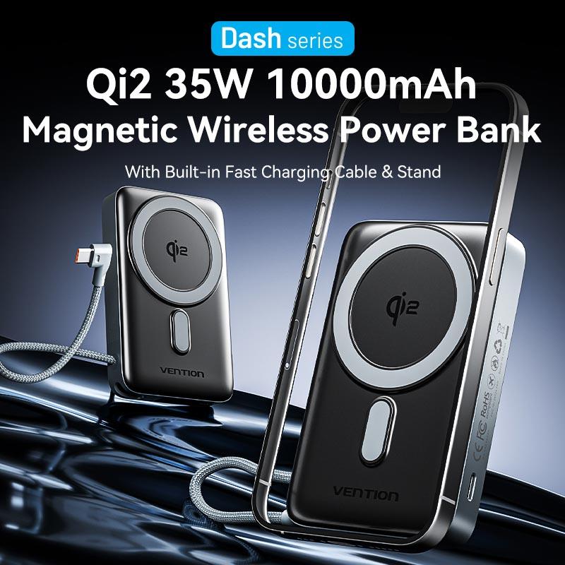 POWER BANK WRL 10000MAH 35W/GREY FKHH0 VENTION - Image 2
