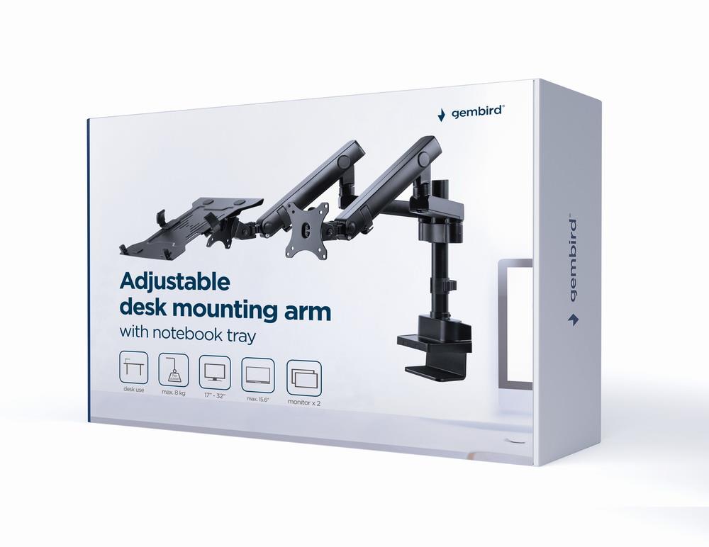 DISPLAY ACC MOUNTING ARM/NB TRAY MA-DA3-02 GEMBIRD - Image 7