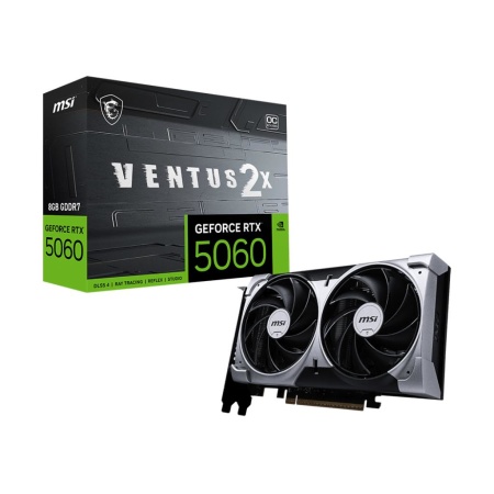 Graphics Card MSI NVIDIA GeForce RTX 5060 8 GB GDDR7 128 bit PCIE 5.0 16x Dual Slot Fansink RTX50608GVENTUS2XOC