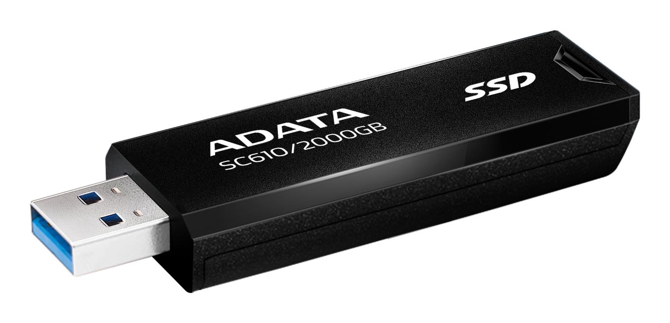 External SSD ADATA SC610 2TB USB 3.2 Write speed 500 MBytes/sec Read speed 550 MBytes/sec SC610-2000G-CBK/RD - Image 3