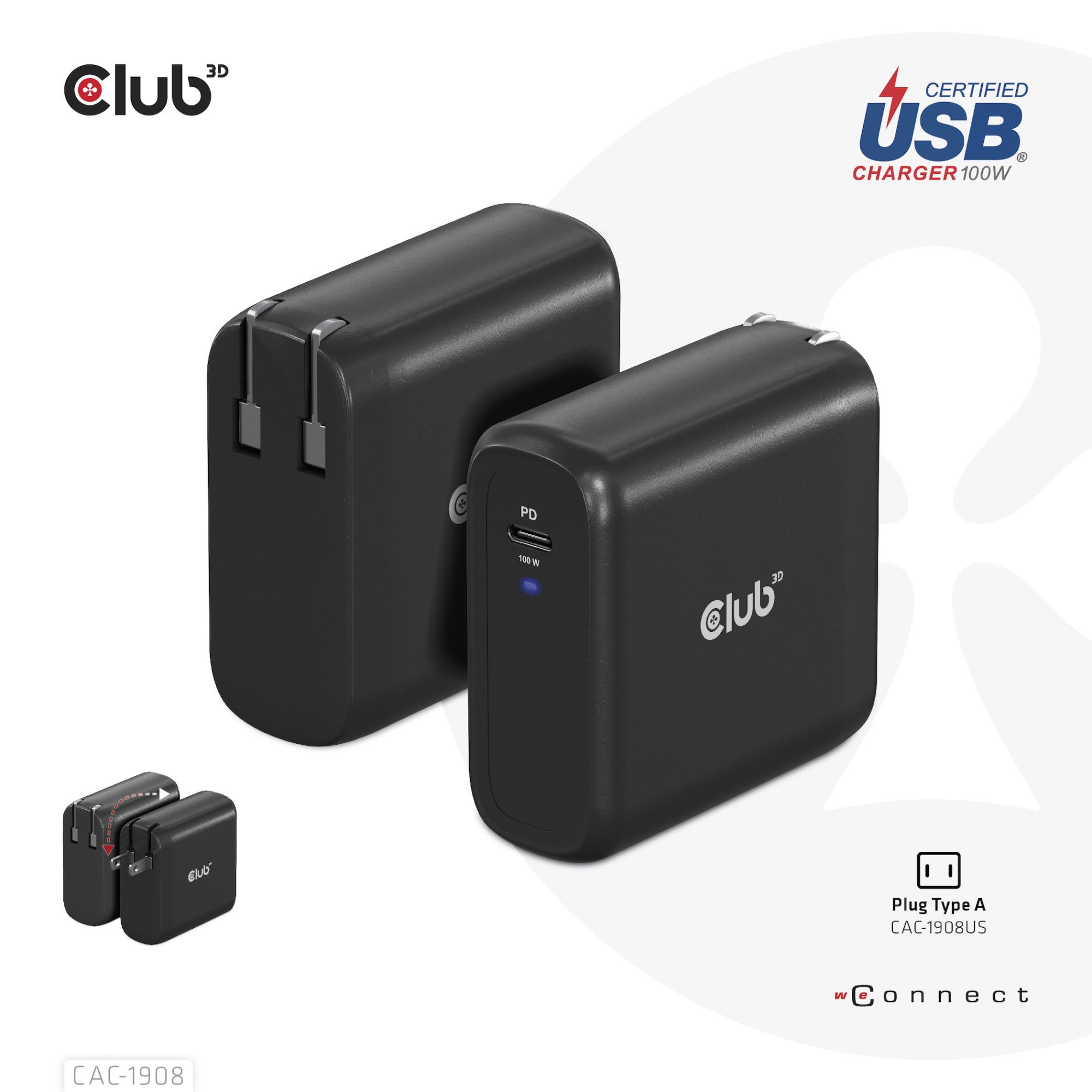 MOBILE TRAVEL CHARGER USB-C/100W CAC-1908EU CLUB3D - Image 3