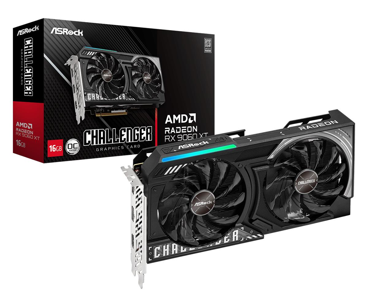 Graphics Card ASROCK AMD Radeon RX 9060 XT 16 GB GDDR6 128 bit PCIE 5.0 16x Dual Slot Fansink RX9060XTCL16GO