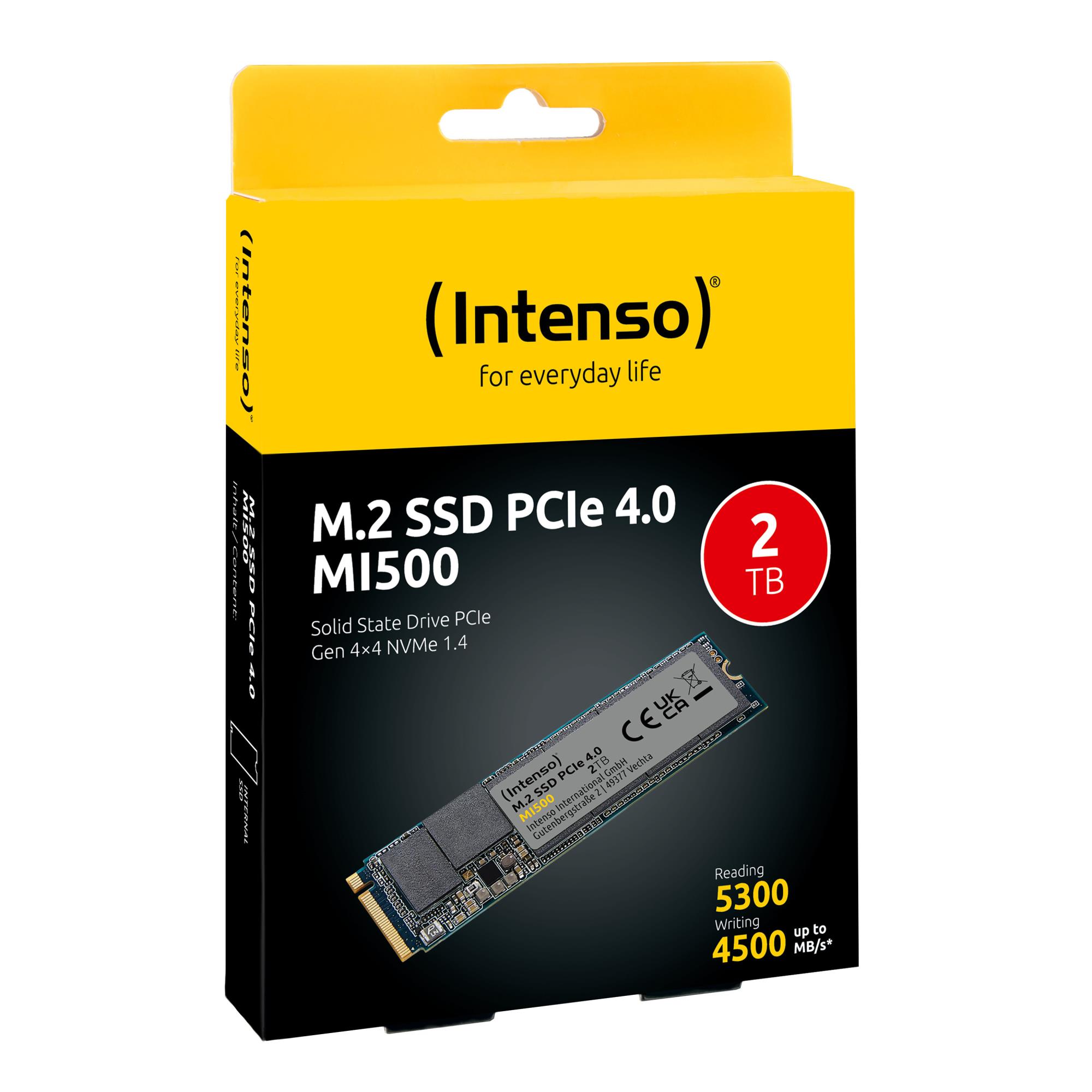 SSD INTENSO MI500 2TB M.2 NVMe 3D NAND Write speed 4500 MBytes/sec Read speed 5300 MBytes/sec 4mm TBW 1200 TB MTBF 1500000 hours 3836470 - Image 5