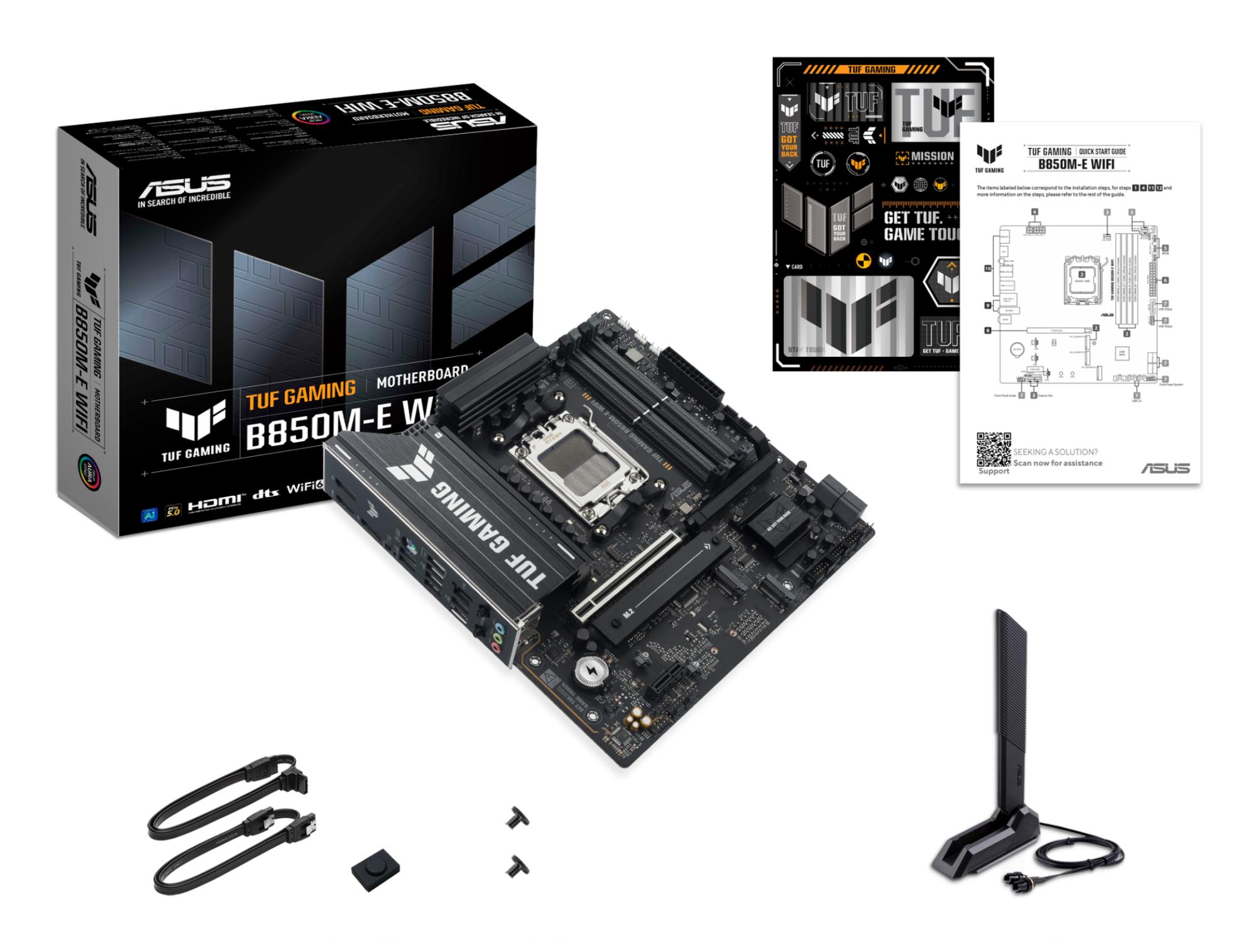 Mainboard ASUS AMD B850 SAM5 Micro-ATX Memory DDR5 Memory slots 4 1xPCI-Express 4.0 1x 1xPCI-Express 4.0 16x 1xPCI-Express 5.0 16x 3xM.2 1xHDMI 2xDisplayPort 4xUSB 2.0 2xUSB 3.2 2xUSB-C 1xPS/2 1xRJ45 3xAudio port TUFGAMINGB850M-EWIFI - Image 8
