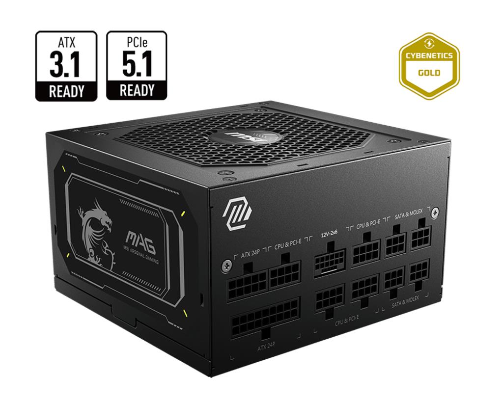 Power Supply MSI MAG A750GL PCIE5 II 750 Watts Efficiency 80 PLUS GOLD PFC Active MAGA750GLPCIE5II - Image 5