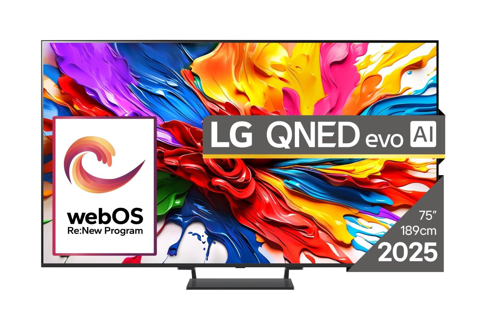 TV Set LG 75" 4K/Smart 3840x2160 Wireless LAN Bluetooth webOS 75QNED93A6A