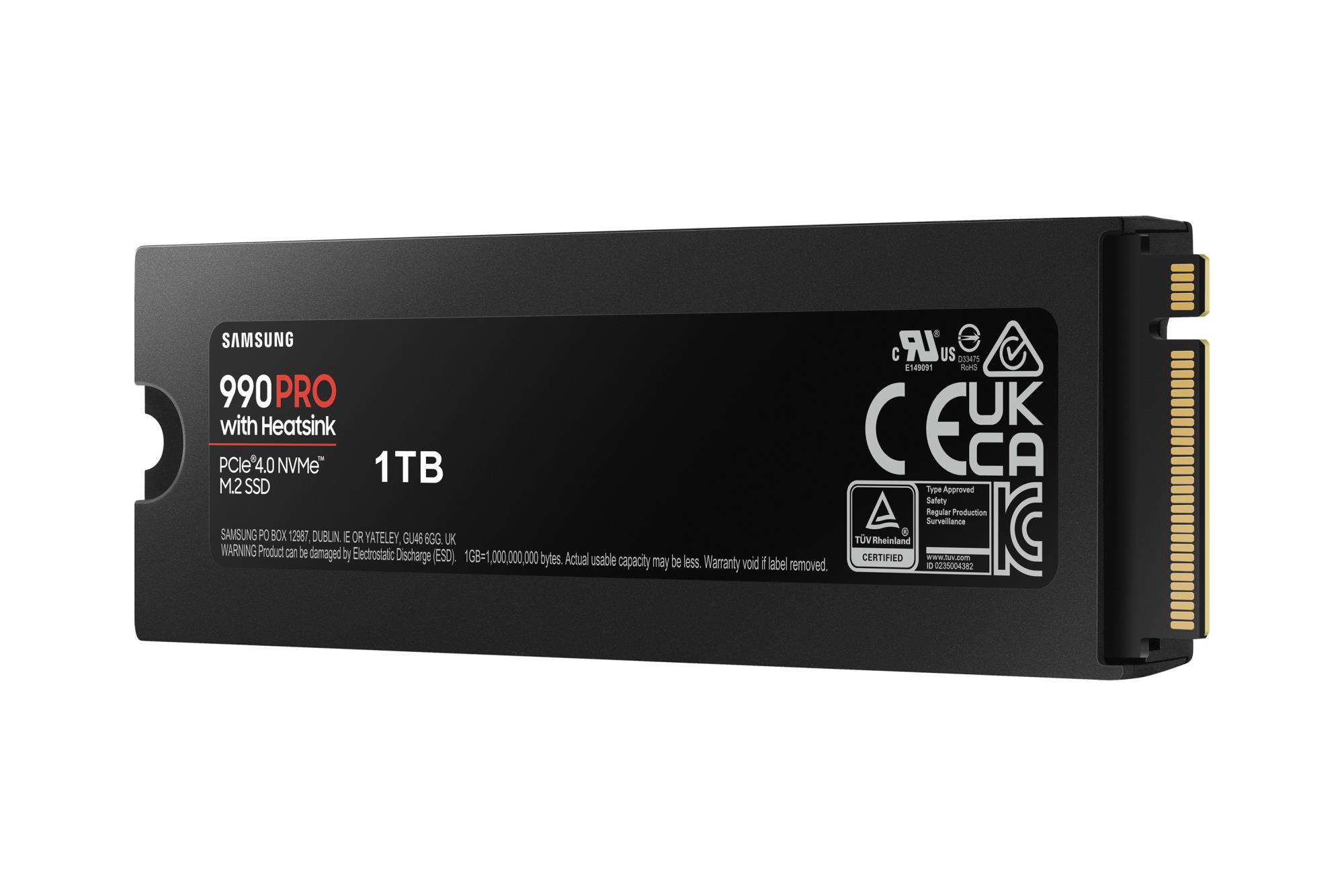 SSD SAMSUNG 990 PRO with Heatsink 1TB M.2 PCIE NVMe MLC Write speed 6900 MBytes/sec Read speed 7450 MBytes/sec 2.3mm TBW 600 TB MTBF 1500000 hours MZ-V9P1T0GW - Image 4