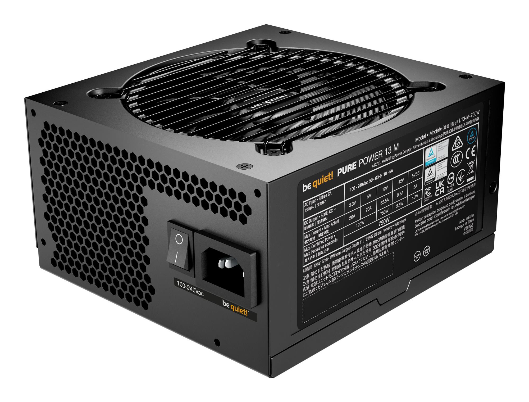Power Supply BE QUIET Pure Power 12 750 Watts Peak Power 820 Watts Efficiency 80 PLUS GOLD PFC Active MTBF 100000 hours BP026EU - Image 3