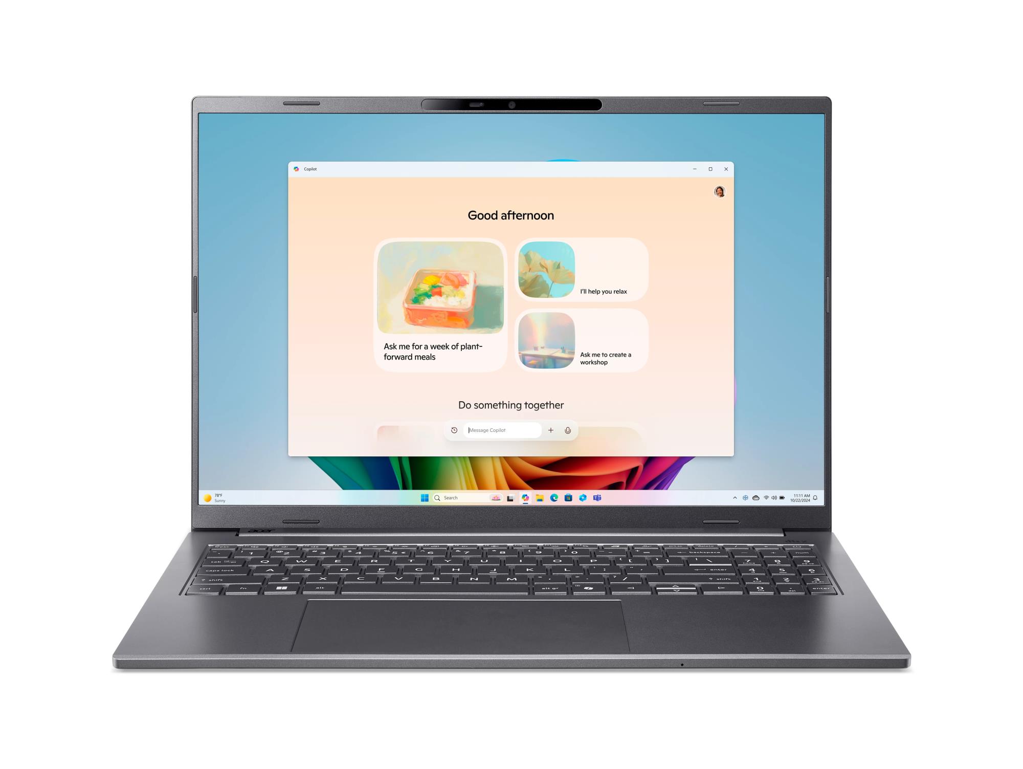 Notebook ACER Aspire Aspire 16 AI CPU Qualcomm Snapdragon X1-26-100 3 GHz 16 " 1920 x 1200 pixels RAM 16 GB LPDDR5x-SDRAM SSD 512 GB Discrete graphics Not available On-board graphics Yes Numeric keypad Yes OS installed Windows 11 Home Colour Grey Weight 1.55 kg NX.JLNEL.001