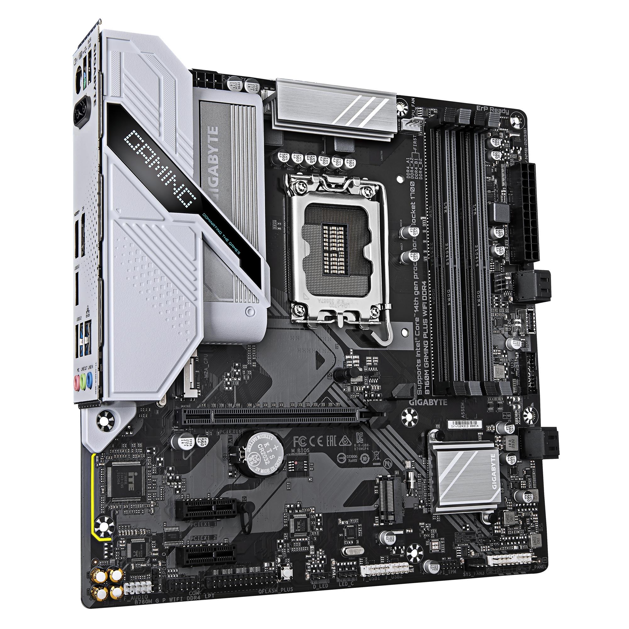 Mainboard GIGABYTE GIGABYTE B760M GAMING PLUS WIFI DDR4 (REV. 1.1) Intel B760 LGA 1700 micro ATX RAM DDR4-SDRAM 4xSlots Wi-Fi Yes Bluetooth Yes 2xNumber of M.2 (M) slots B760MGPWIFIDDR41.1 - Image 3