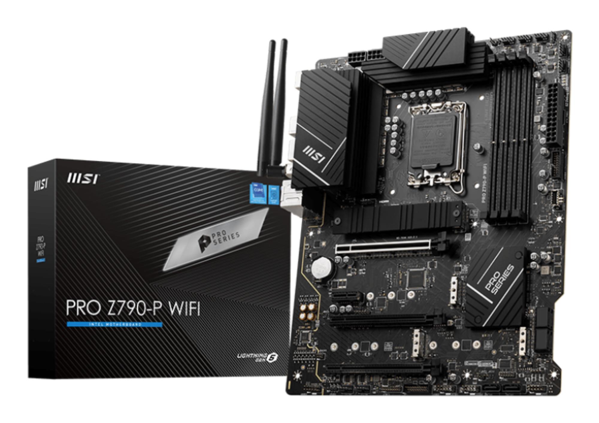 Mainboard MSI Intel Z790 LGA1700 ATX Memory DDR5 Memory slots 4 1xPCI-Express 1x 3xPCI-Express 16x 4xM.2 1xHDMI 1xDisplayPort 4xUSB 2.0 3xUSB 3.2 1xUSB-C 1xPS/2 6xAudio port PROZ790-PWIFI