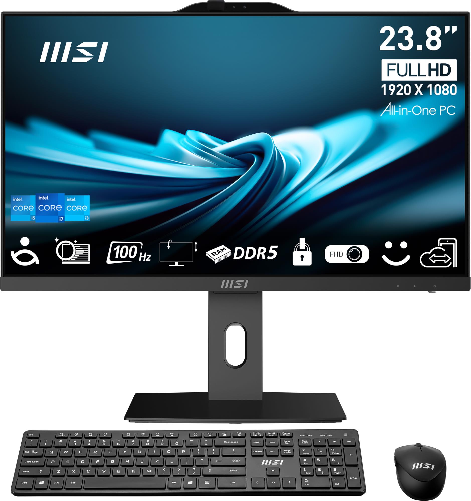 Monoblock PC MSI CPU Intel Intel® CoreT i5 i5-14400 RAM 16 GB DDR5-SDRAM Screen 23.8 " 1920 x 1080 pixels Storage 512 GB SSDs 516 GB Not available On-board graphics Yes Intel UHD Graphics 730 Black PROAP242P14M-649XEU