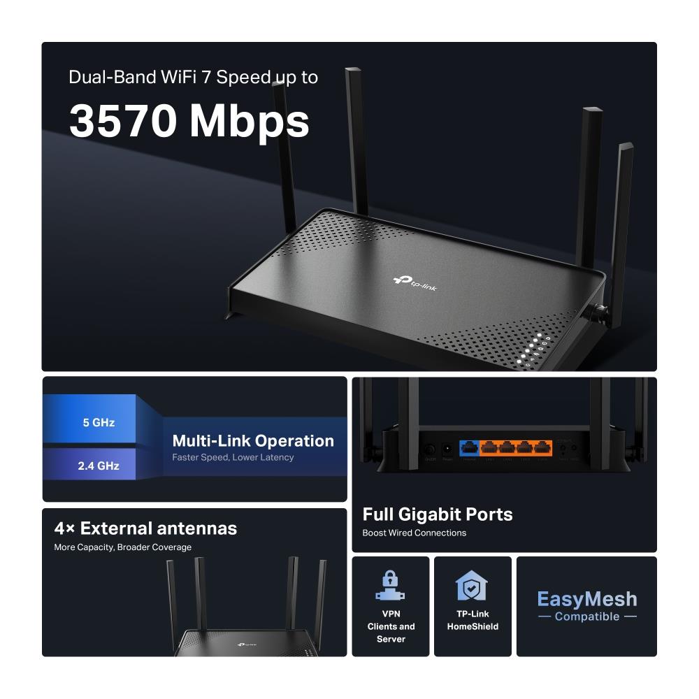Wireless Router TP-LINK 3600 Mbps Number of antennas 4 ARCHERBE220 - Image 4