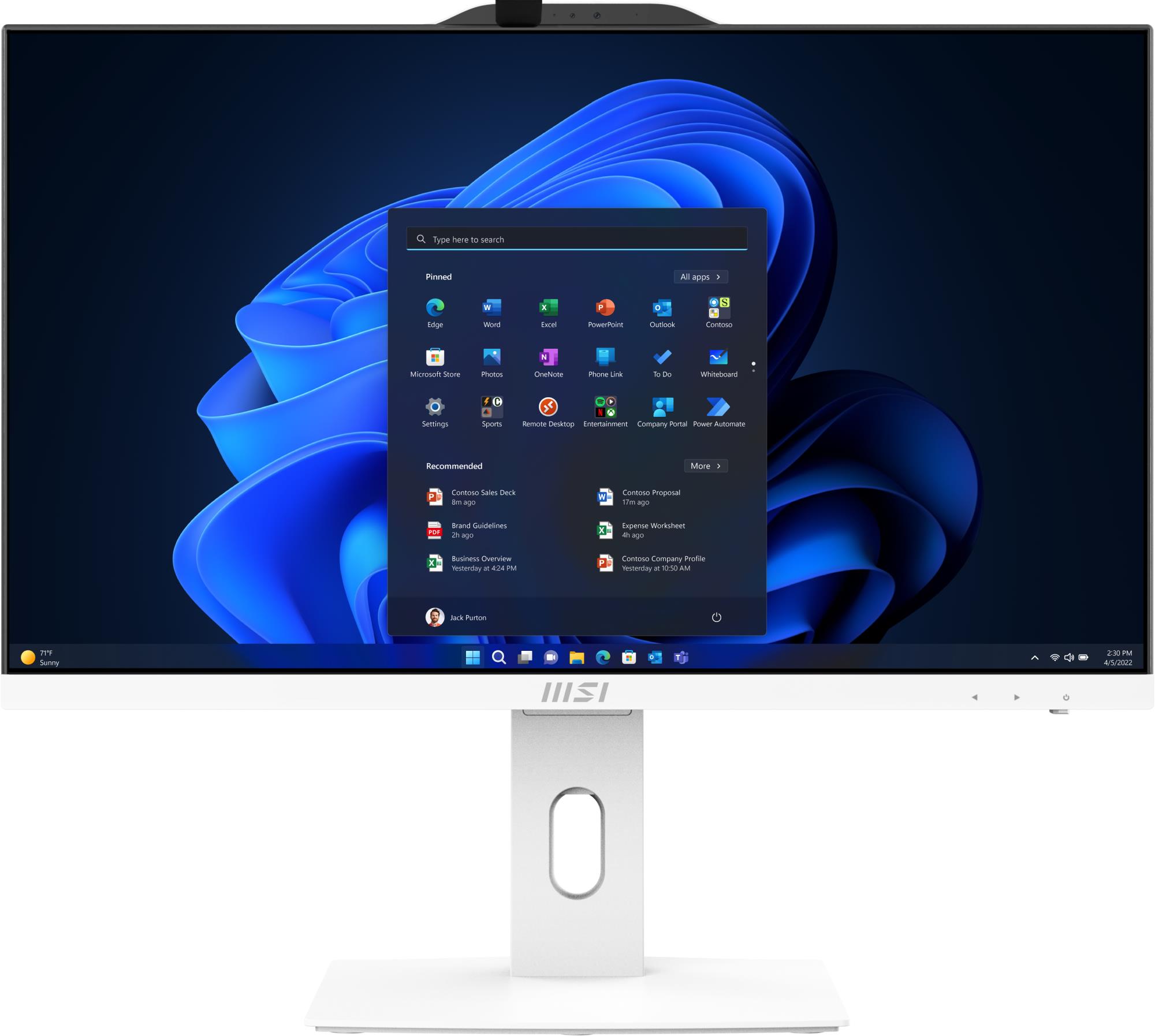 Monoblock PC MSI PRO CPU Intel Intel® CoreT i5 i5-14400 RAM 16 GB DDR5-SDRAM Screen 23.8 " 1920 x 1080 pixels Storage 512 GB SSDs 512 GB Not available On-board graphics Yes Intel UHD Graphics 730 White OS Windows 11 Pro PROAP242P14M-691EU - Image 4