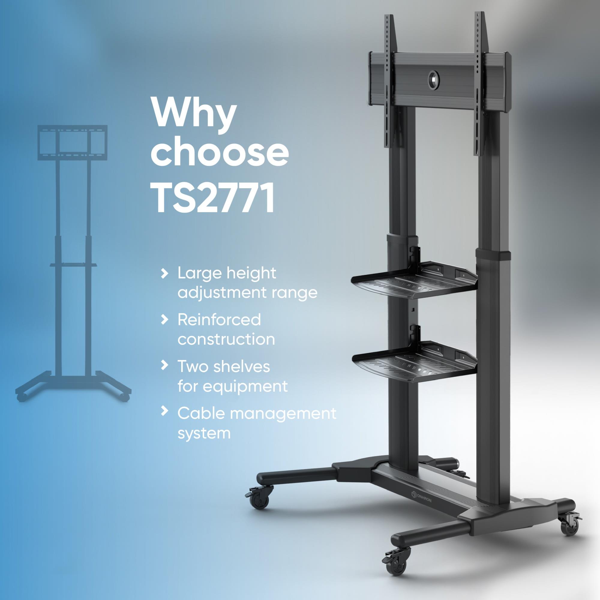 TV SET ACC MOBILE STAND/40-80"/BLACK TS2771-B ONKRON - Image 8
