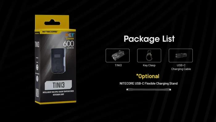 FLASHLIGHT T SERIES 600 LUMENS/TINI3 NITECORE - Image 2