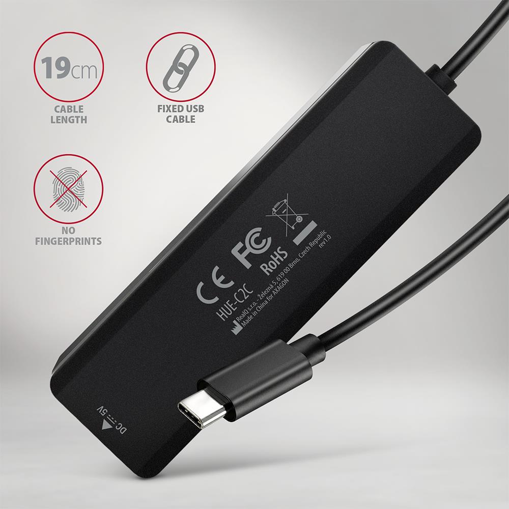 I/O HUB USB-C TRAVEL/0.19M HUE-C2C AXAGON - Image 2