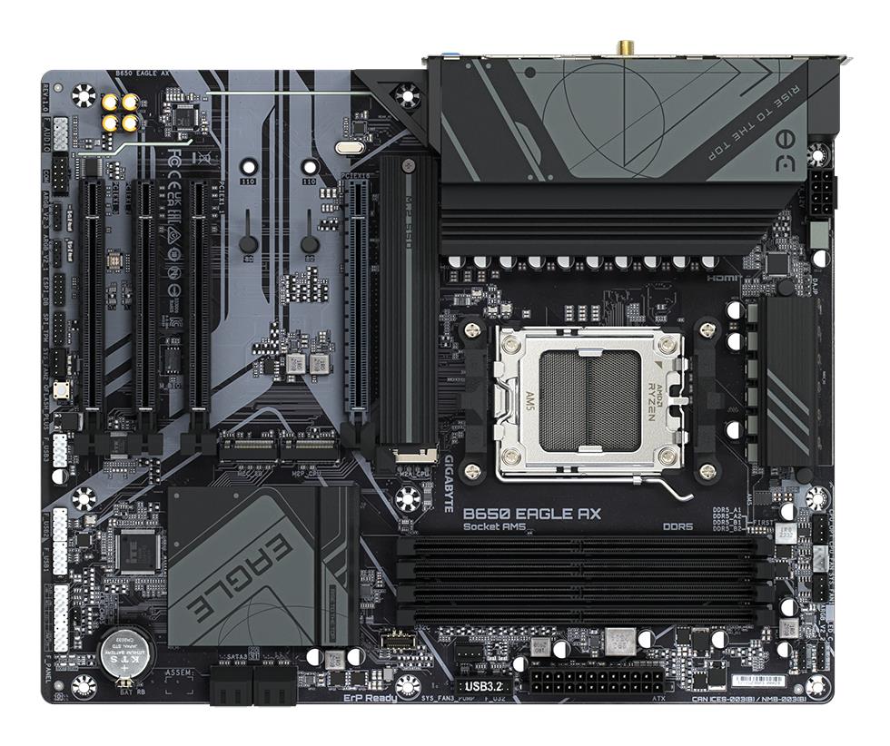 Mainboard GIGABYTE AMD B650 Socket AM5 ATX RAM DDR5-SDRAM 4xSlots Wi-Fi Yes Bluetooth Yes 3xNumber of M.2 (M) slots B650EAGLEAX1.2 - Image 6
