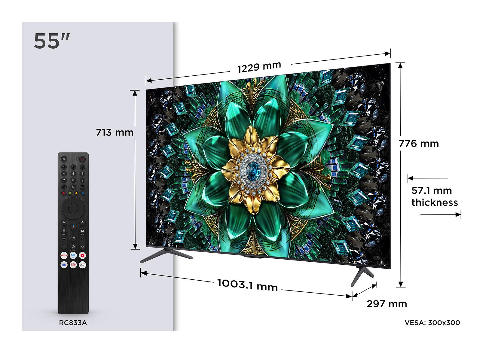 TV Set TCL 55 " 4K Ultra HD 3840 x 2160 pixels Flat 16:9 QD-Mini LED 55Q6C