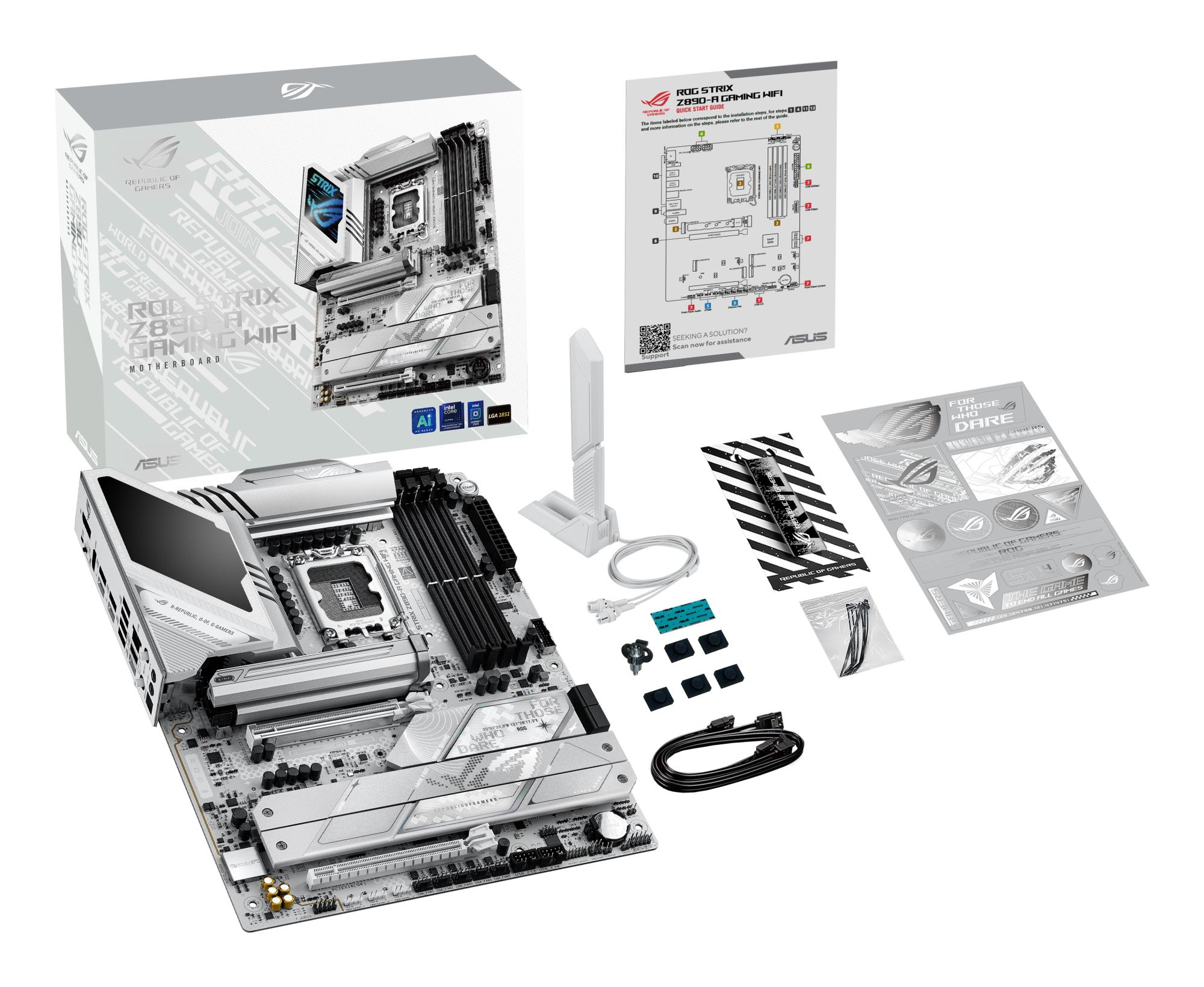 Mainboard ASUS Intel Z890 LGA1851 ATX Memory DDR5 Memory slots 4 1xPCI-Express 4.0 16x 1xPCI-Express 5.0 16x 5xM.2 1xHDMI 1xDisplayPort 1xAudio-In 1xAudio-Out 2xUSB 3.0 5xUSB 3.1 1xUSB-C 2xUSB-C w/Thunderbolt 1xOptical S/PDIF 1xRJ45 ROGSTRIXZ890-AGAMWIFI - Image 13
